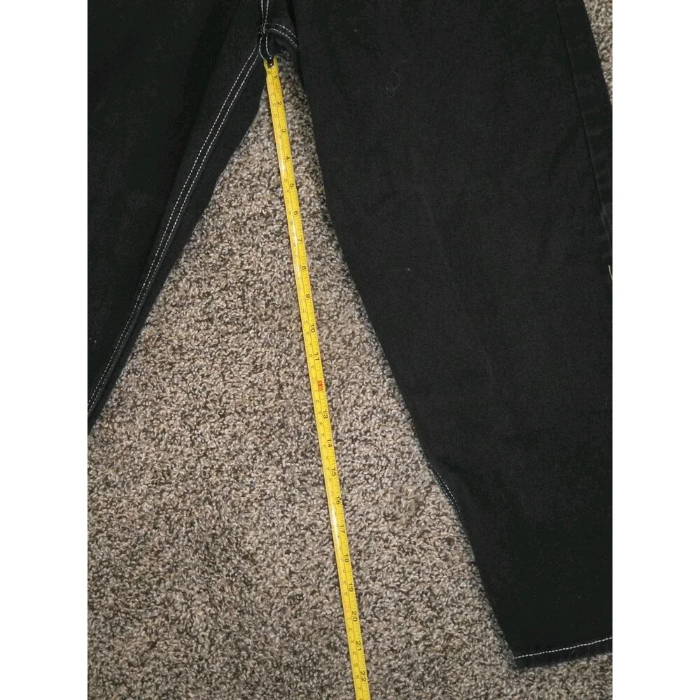 Empyre Baggy Loose Fit Skate Jeans Black w/ White Contrast Stitch Size 28x23